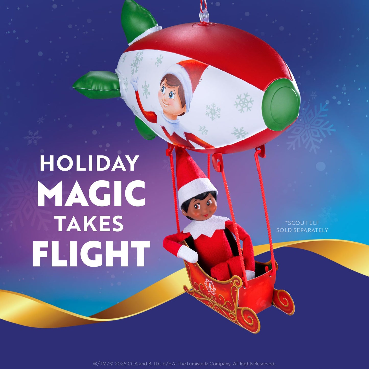 The Elf on the Shelf Polar Props Peppermint Blimp Ride - Limited 20th Anniversary Edition Elf Prop Set for High-Flying Elf Scenes - Scout Elf Not Included