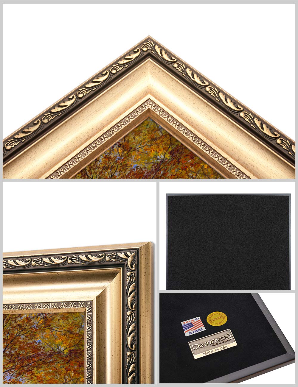 DECORARTS - Indian Summer, William Trost Richards Classic Art. Giclee Print on Canvas with Matching Golden -relief Framed Wall Art. 16x20 Total with Framed Size: 22x26