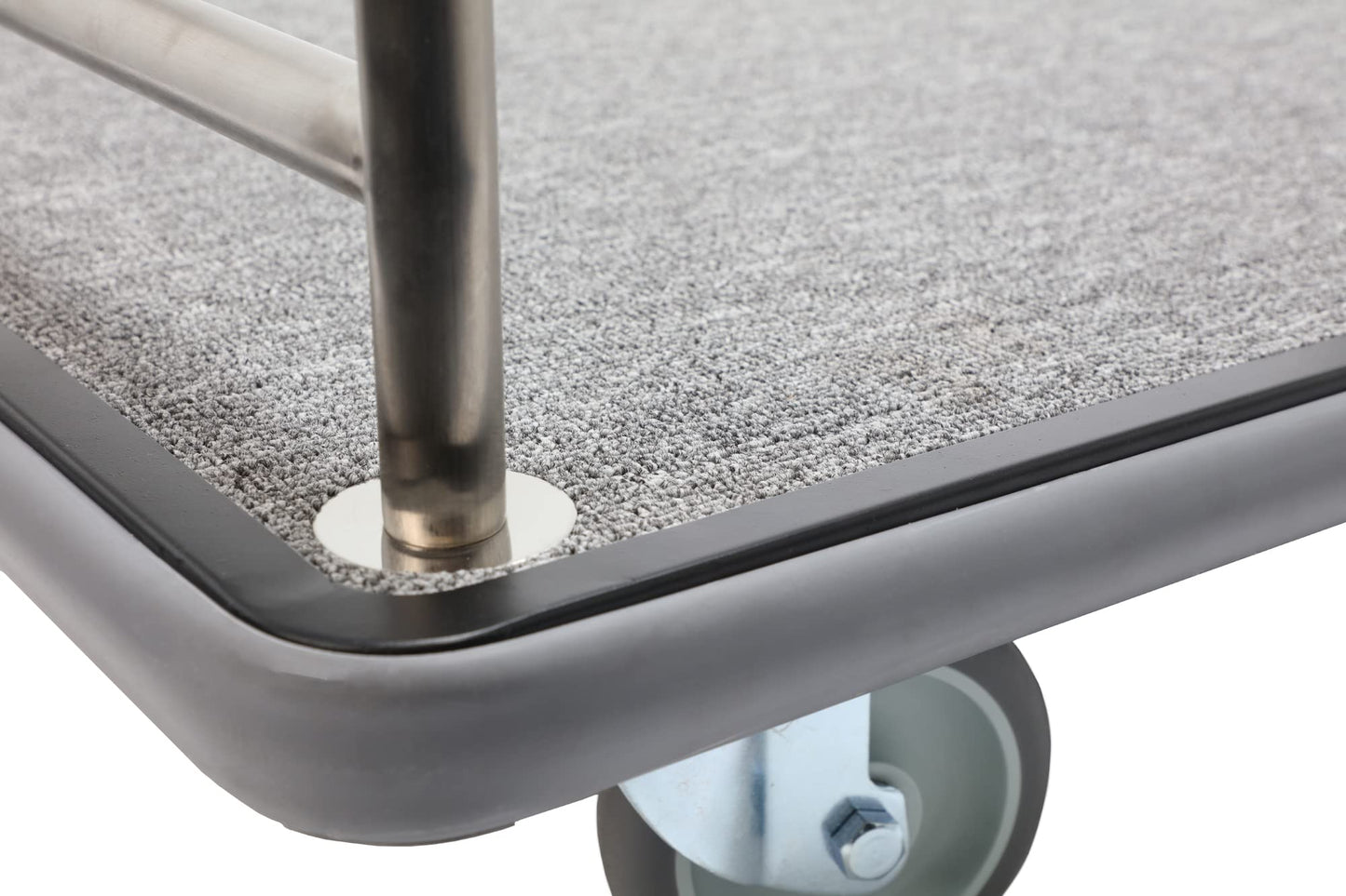 Wholesale Hotel Products Brushed Stainless Steel Luggage Cart – 800lb Capacity – Bellman Cart w/ 5” Rubber Wheels, for Hotel, Resorts, Condos, Commercial Use (Value Valet Series)