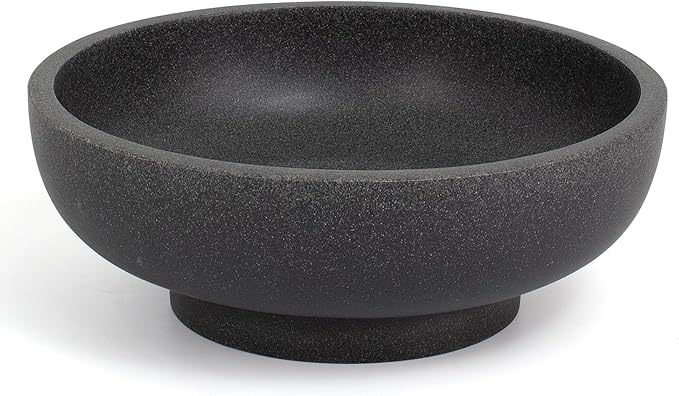 YMXYJM Large Decorative Resin Bowl, Modern Handicraft Bowls for Home Decor, Decorative Fruit Bowl for Kitchen Counter, Stylish Key Bowl for Entry Table, Artificial Stone Black
