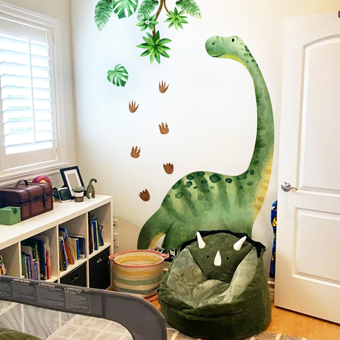 Large Dinosaur Wall Decals for Boys Room, Sunoyar Removable Kids Dinosaur Wall Decor, Peel & Stick Dino Wall Stickers for Nursery Bedroom