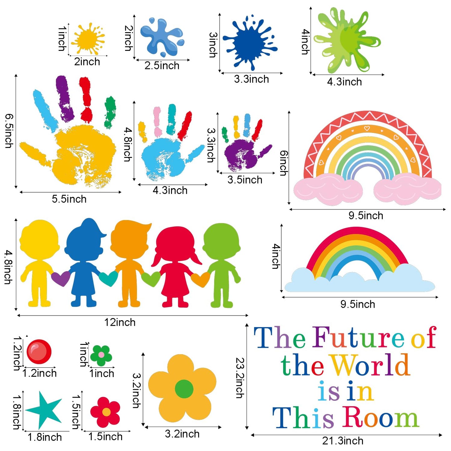 AOWDIAO Inspirational Kids Classroom Wall Decals – The Future of the World Is in This Room Quote – Peel and Stick Vinyl Sticker for School, Nursery and Playroom Decor