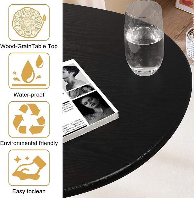 Modern Coffee Table for Living Room Small Mid Century Coffee Tables Rustic Oval Coffee Tables Retro Accent Sofa Center Tables for Living Room Easy Assembly 22" D x 43" W x 18" H