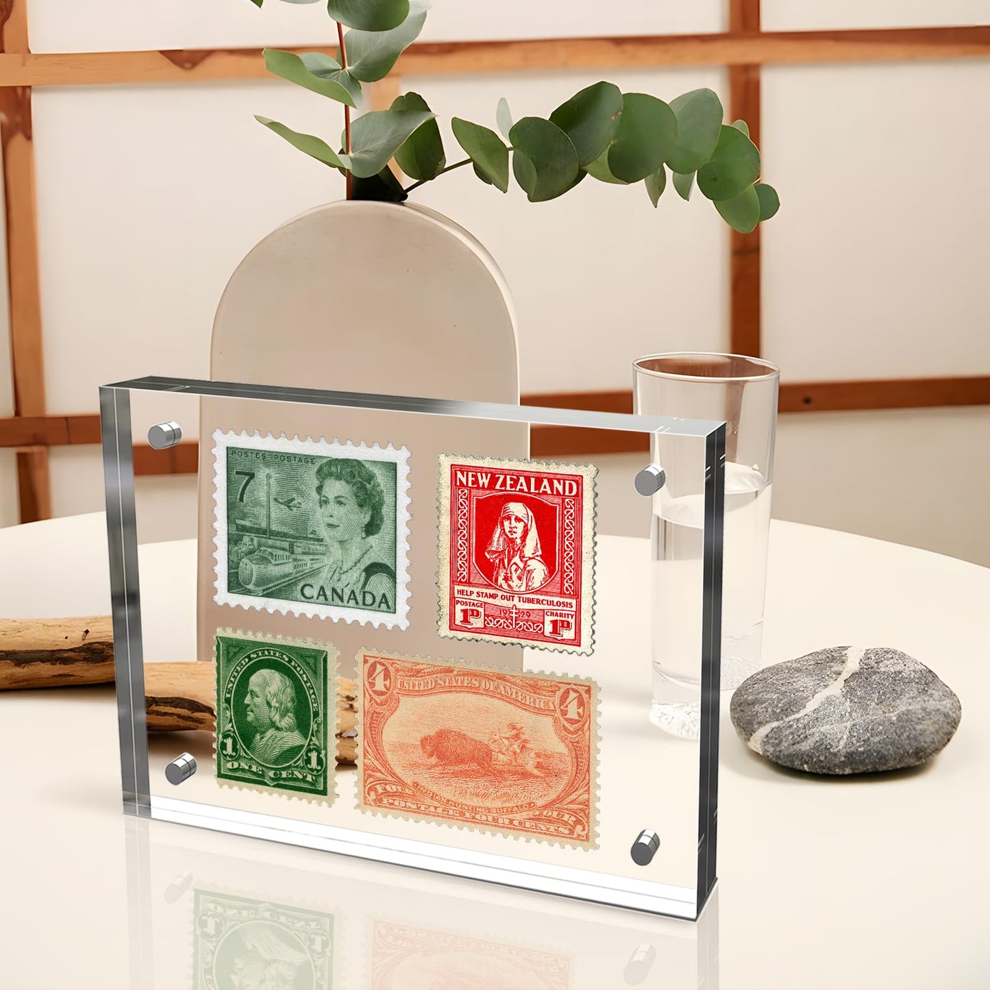 laapee 4x6 Inches Acrylic Picture Frames 3 Pack, Double Sided Magnetic Photo Frames,Free Standing on Desk or Table Clear Picture Frames