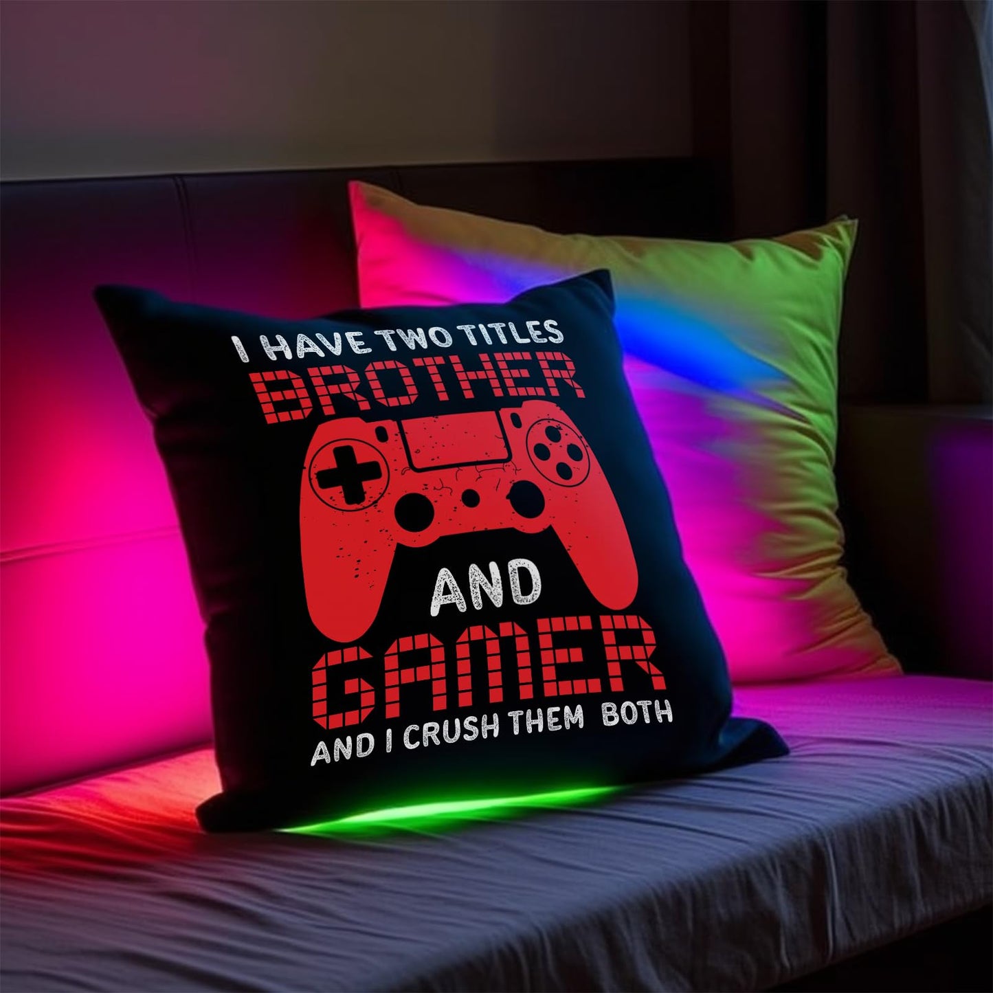 PreLiving Funny Gaming Throw Pillow Cover, Gamer Gifts for Teenage Boys, Gift for Grandson Son, Kids Boys Gaming Room Decor, 18 × 18 Inch(No Insert Inclued