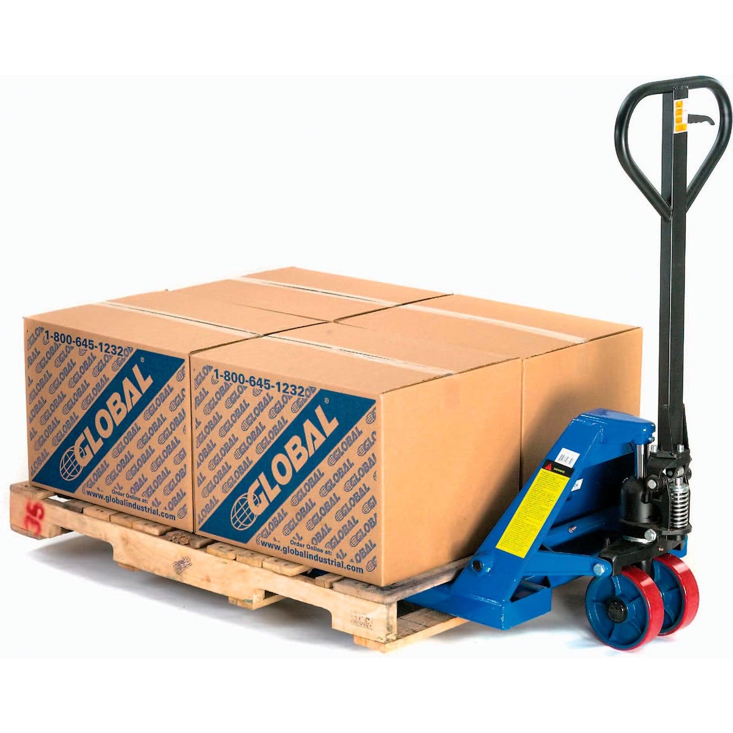 Global Industrial Low Profile Narrow Fork Pallet Jack Truck with 21" W x 48" L Forks, 4500 Lb. Capacity, Manual Duty Truck for Warehouse, Manufacturing and Retail