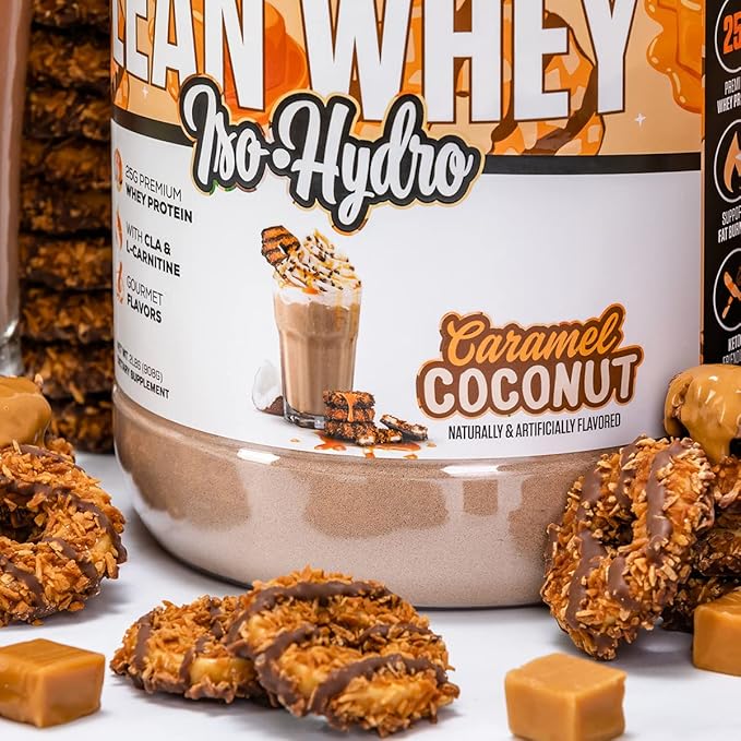 Musclesport Lean Whey Revolution??Protein Powder - Whey Protein Isolate - Low Calorie, Low Carb, Low Fat, Incredible Flavors - 25g Protein per Scoop (2LB, Coconut Caramel)