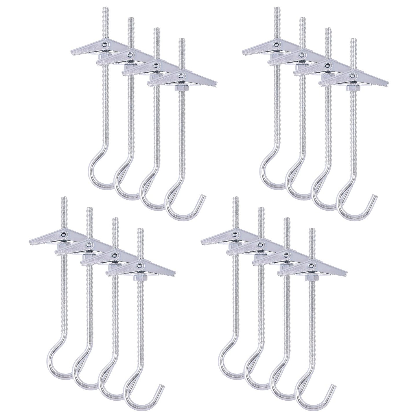 Wokape 64Pcs M4×75 Heavy Duty Carbon Steel Ceiling Hooks Spring Toggle Wing Bolts Wall Fixing Ceiling Hooks Pothook Wall Fixing Anchors Ceiling for Hanging Plants