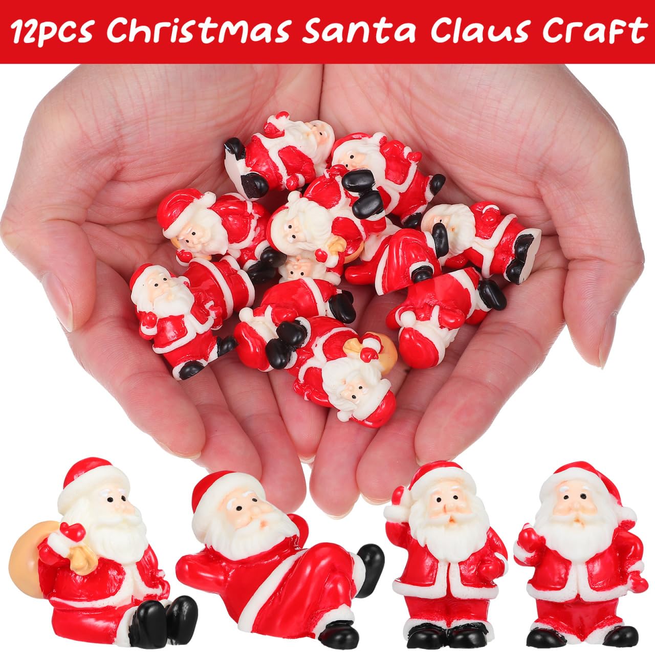 ARTIBETTER 36 Pcs Santa Claus Ornament Santa Claus Statue Christmas Decor Mini Figurine Christmas Miniature Figurines Mini for Crafts Sculpture Craft Miniatures Resin Red
