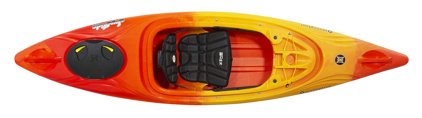 Perception Kayaks 10 | Sit Inside Kayak for Adults and Kids | Recreational and Multi-Water Kayak with Selfie Slot | 10' |Sunset