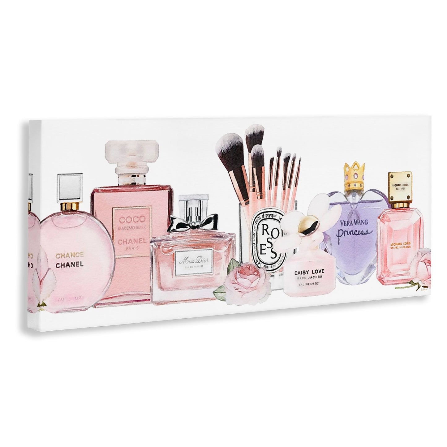 Stupell Industries Fashion Fragrance Glam Accessories, Designed By Amanda Greenwood, 30 x 13, Canvas Wall Art