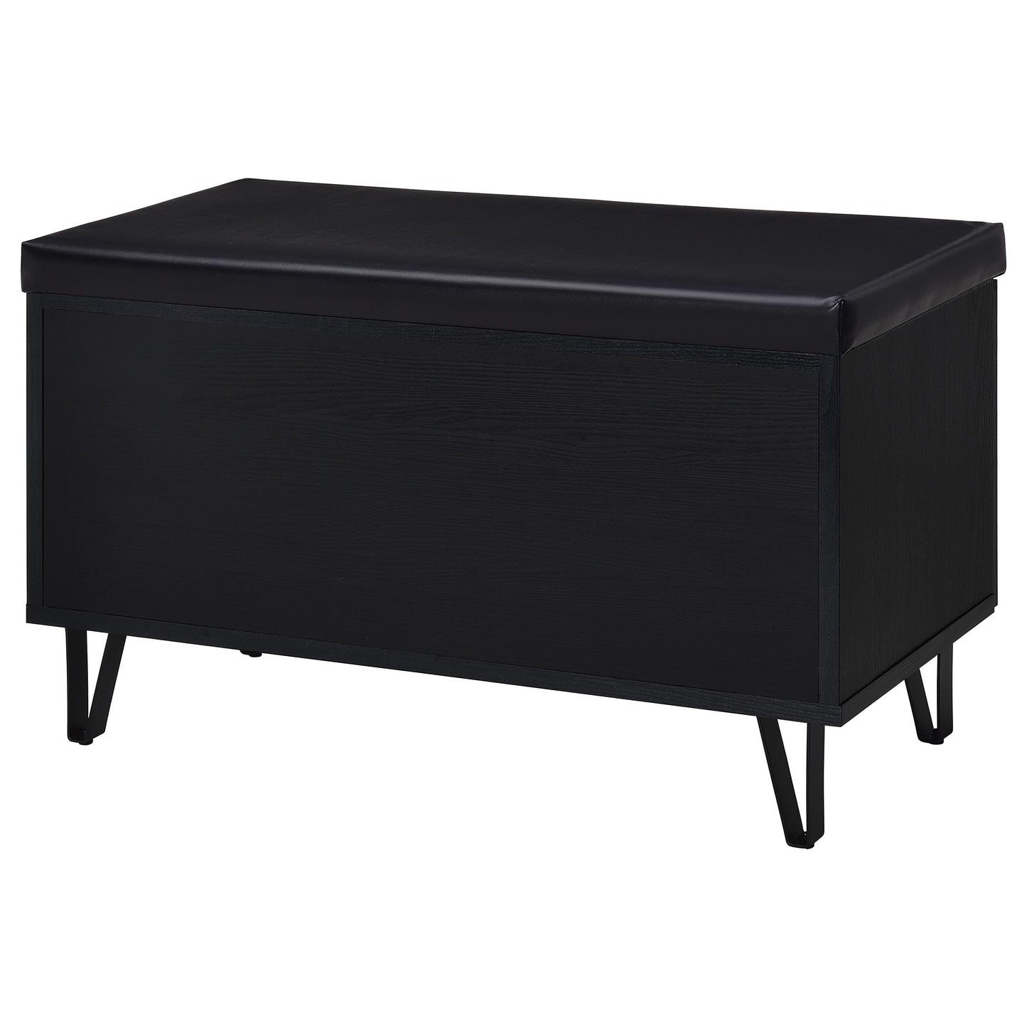 Coaster Home Furnishings Brixton 2-Door Padded Entryway Shoe Storage Bench Black