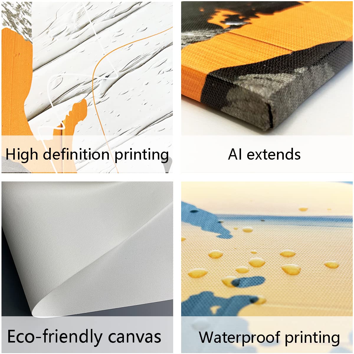 Muzagroo Art Abstract Canvas Wall Art for Living Room Modern Abstract Artwork for Home Wall Decor Orange Abstract Pictures Printed Art Bedroom Decorations 3 Panels Ready to Hang M
