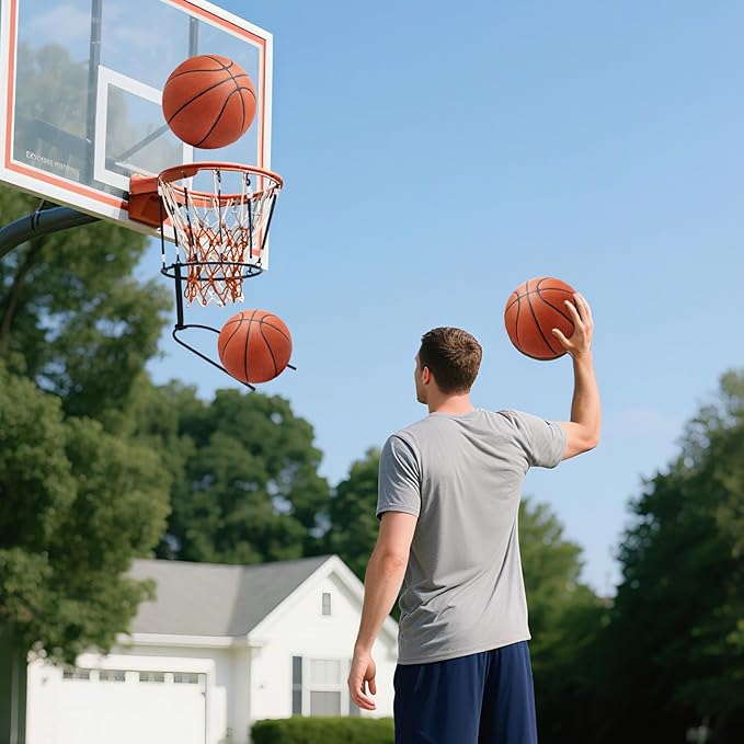 Basketball Return Attachment,Heavy Duty Basketball Rebounder Accessories for Outdoor and Indoor Use,Great for Solo Play and Practice,Black