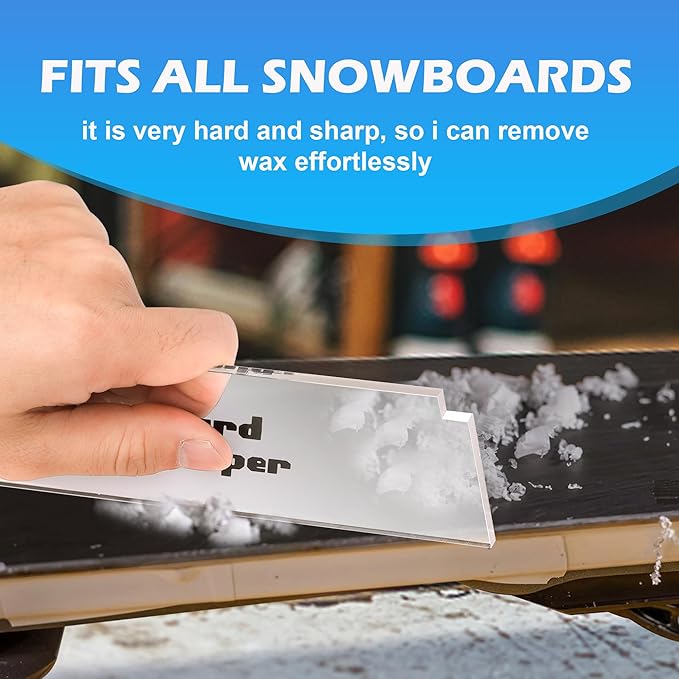 Snowboard Wax Plastic Scraper- Ski Wax Scraper- Ski Snowboard Plastic Scraper for Removing The Extra Cooled Wax (9 x 2.2 Inch)