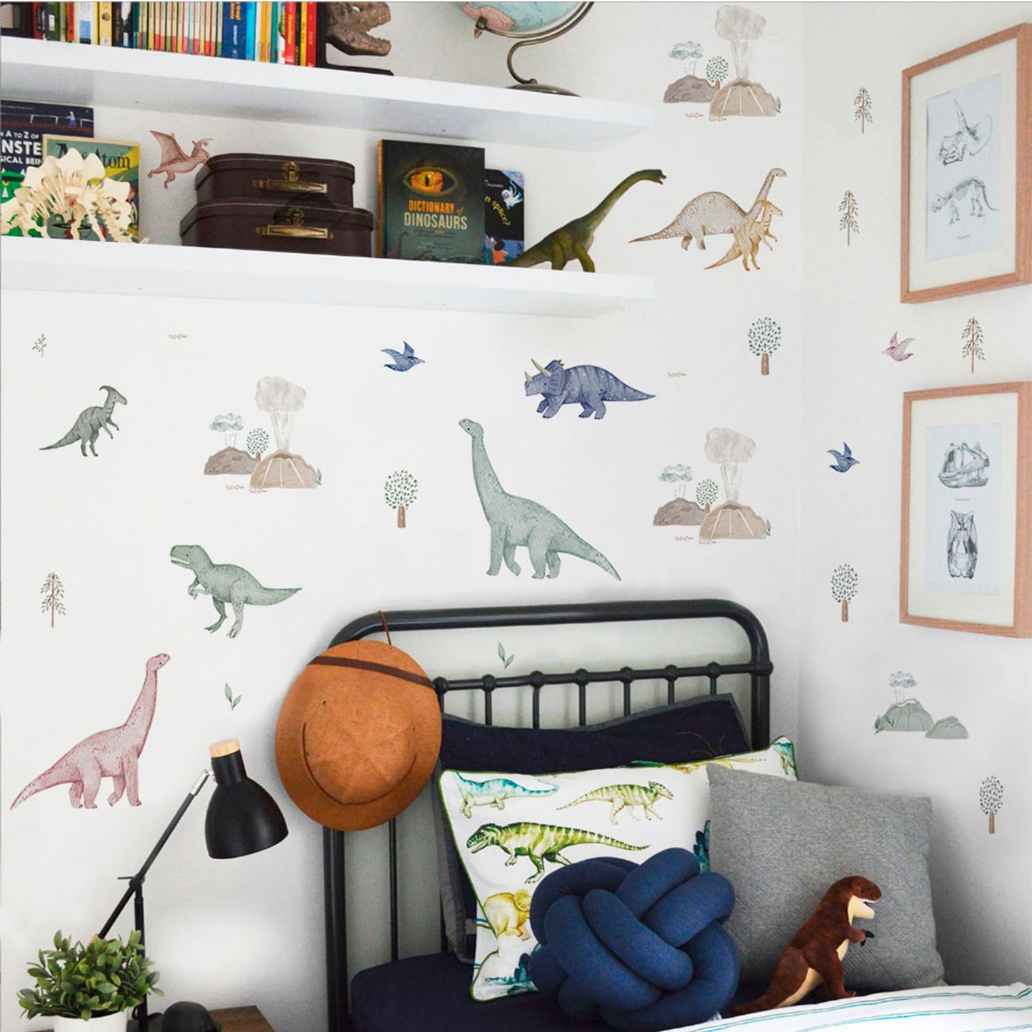 Liwo Dinosaur Wall Decals, Dino Alphabet Wall Stickers, Wall Decor for Boy Girl Kids Nursery Baby Bedroom Living Room Classroom