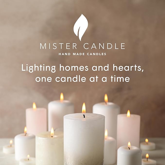 Mister Candle Dripless Unscented Pillar Candles, Set of 3 Hand Poured Red Pillar Candles, Solid Color Non-Scented Candles for Home Decor, Premium Wax, 80 Hr Burn Time, 3x6 Inch