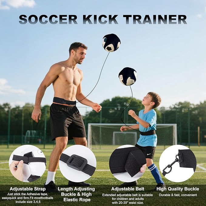 Speed Agility Ladder Soccer Training Equipment Set, 20ft Agility Ladder, 12 Soccer Cones, Running Parachute, Soccer Kick Trainer, 5 Resistance Bands, Football Soccer Training Equipment for Kids Adults