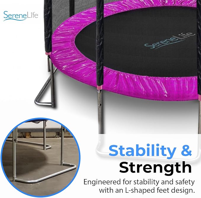 Serenelife 12FT 10FT 8FT Recreational Trampolines with Enclosure Net and Ladder and Anti-Rust Coating, ASTM Approved Trampoline Outdoor for Kids and Adults Outdoor Yard Trampolines