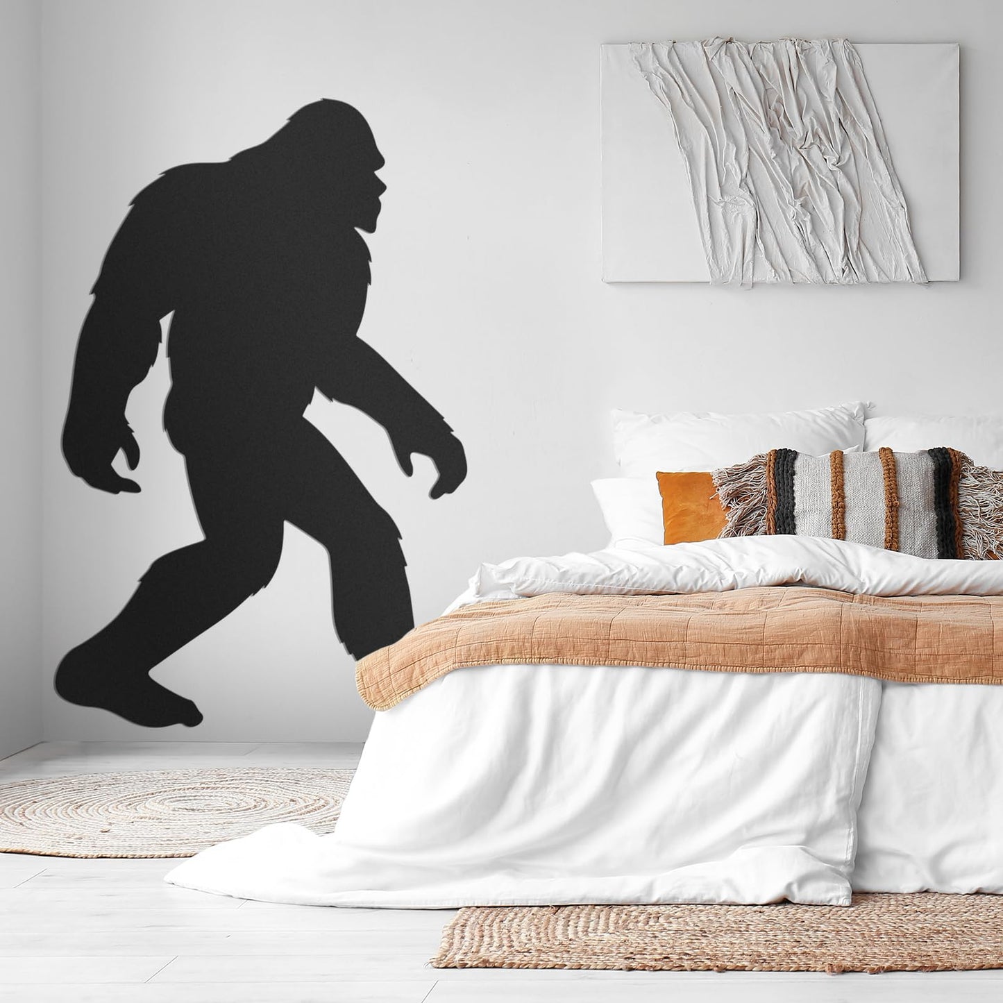 Large Bigfoot Wall Decal 60 x 42 Inch Sasquatch Big Foot Silhouette Peel and Stick Wall Decals for Office Home Decor Gifts for Sasquatch Bigfoot Lovers(Black)