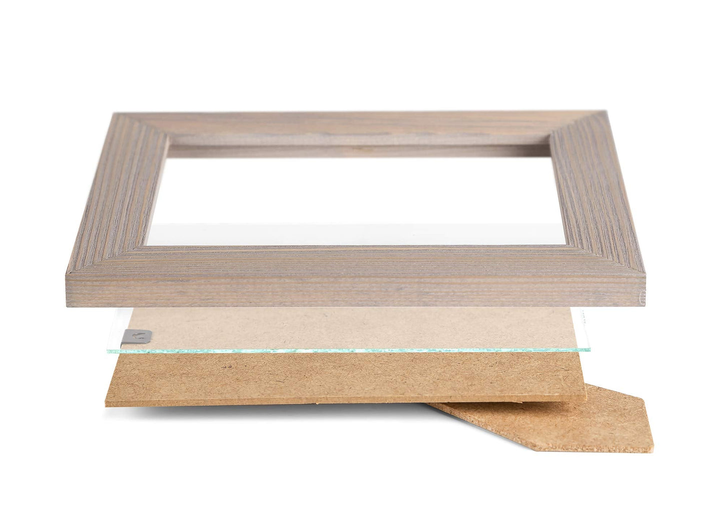 Rustic Wooden Picture Frame 5x7 Inch - Set of 2-100% Natural Eco Distressed Wood and Real Glass - Made for Wall and Table Top Display - Brown Grey