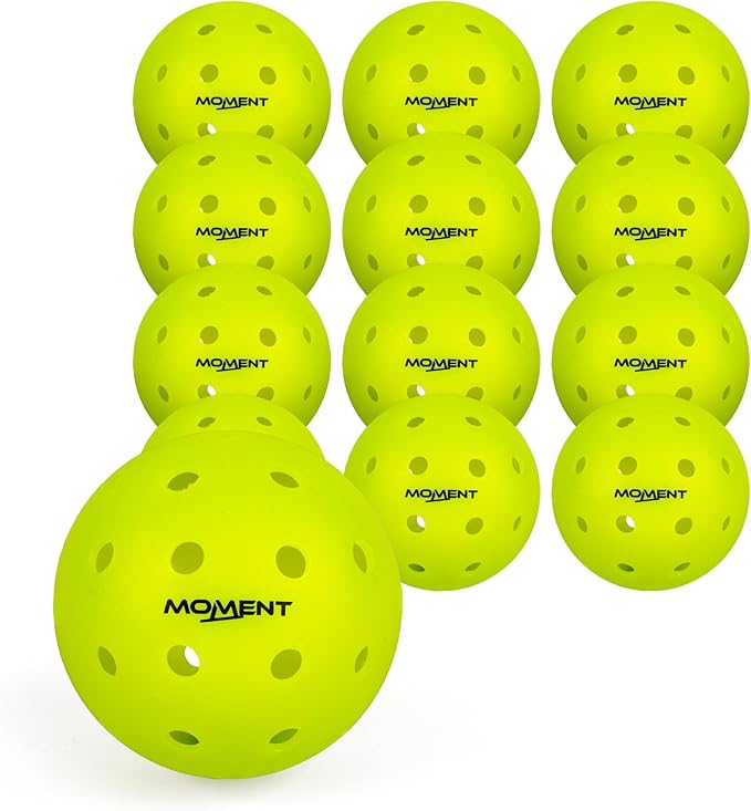 Moment SF1 Comp Performance Pickleballs | Outdoor Pickleballs Designed for Optimal Performance, Durable Material - Includes 12 Ballsz