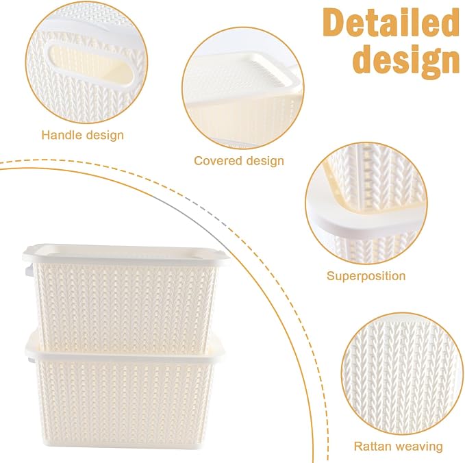 Onion and Potato Storage Bins,Stackable Plastic Pantry Bins with Lids,BPA-Free,Potatos and Onions Storage Baskets for Kitchen (White)