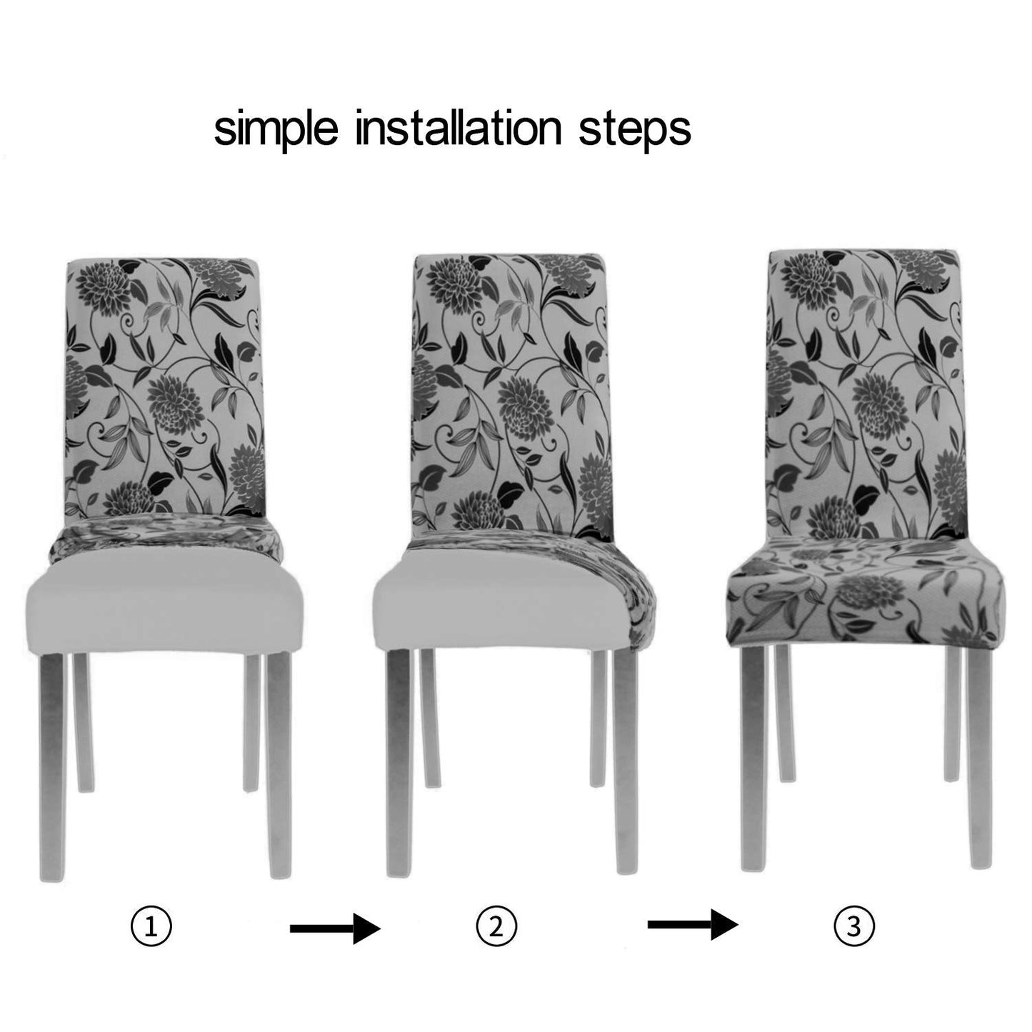 YEESSION Stretch Dining Chair Covers Removable Washable Seat Parson Chair Protector Slipcover for Dining Room,Party,Banquet,Hotel,Ceremony Set of 2 (Style 05)