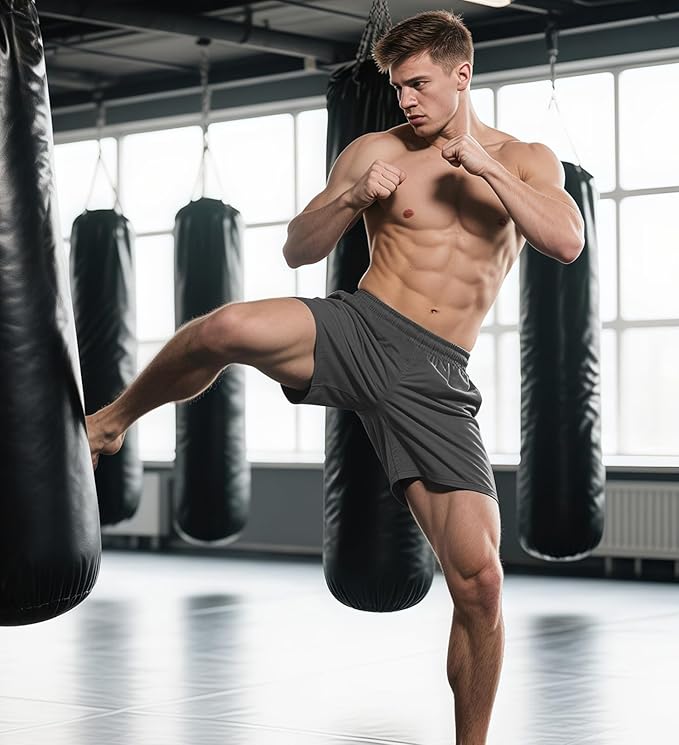 Aolesy Men's Gym Shorts Linerless & Liner - 5" Quick Dry Workout Running Shorts with Zip Pockets Sports Athletic Shorts