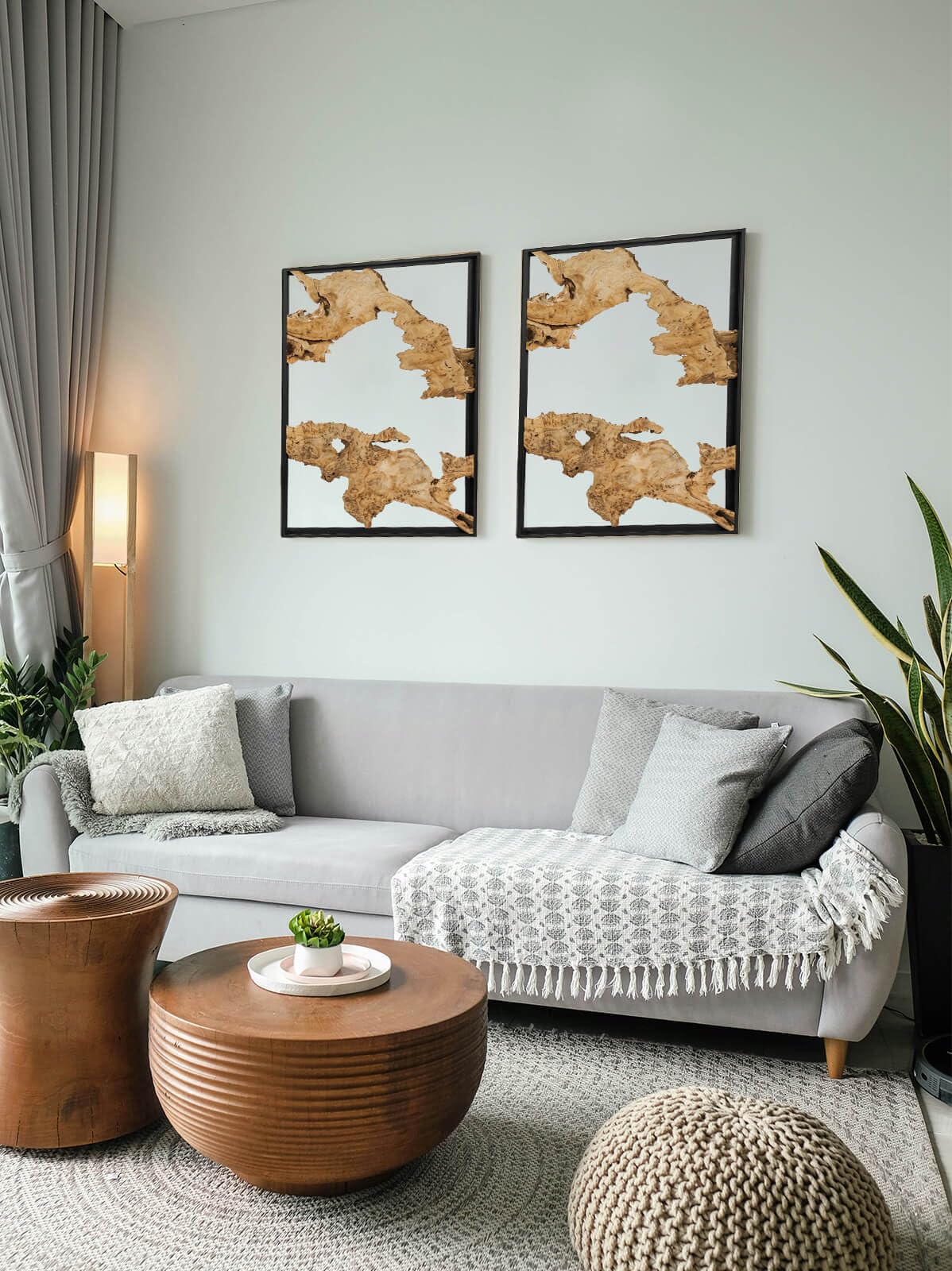 24''x16''Rustic Wood Wall Decor - Handcrafted Live Edge Wooden Art for Farmhouse Living Room, Bedroom, Kitchen, or Office - Unique Natural Design