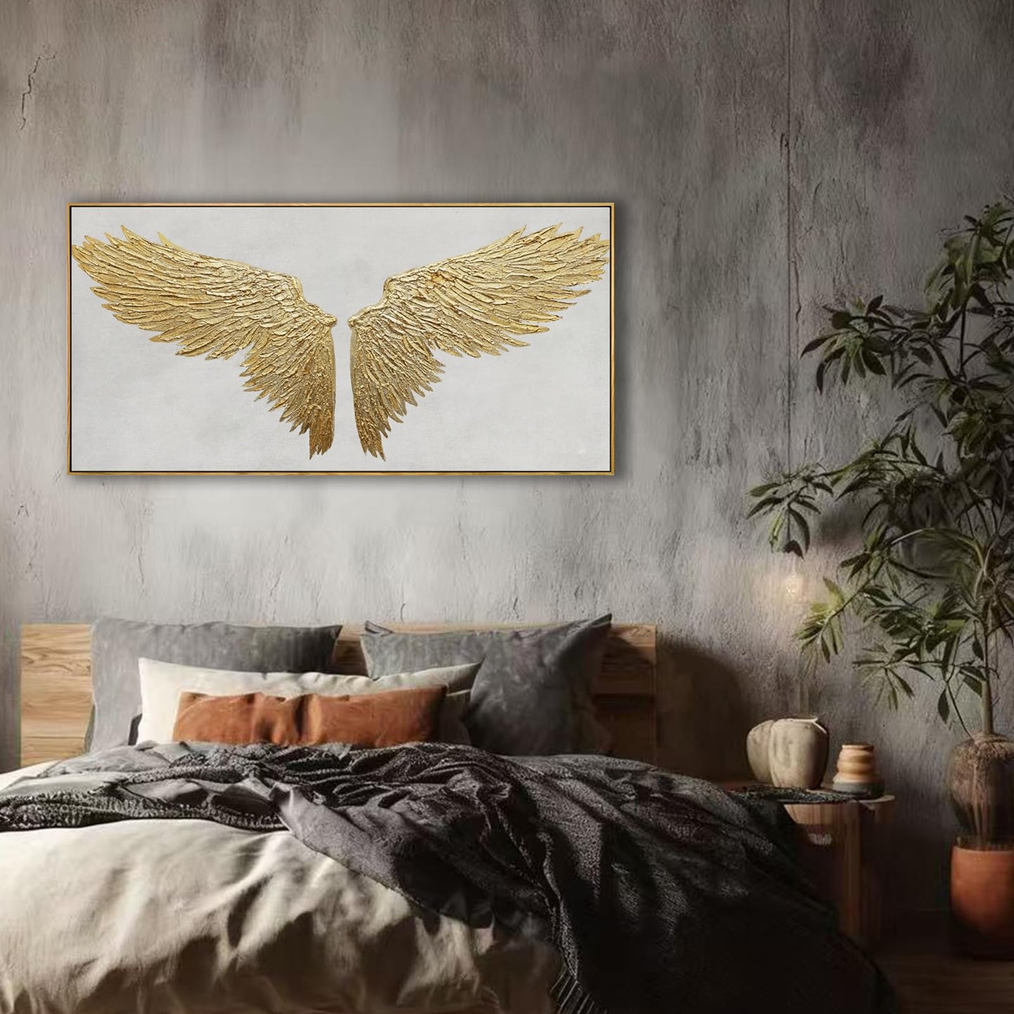 White and Gold Wall Decor Framed Modern Abstract Wall Art Bird Canvas Prints Paintings Neutral Wall Art for Bedroom Office Kitchen 20"x 40"
