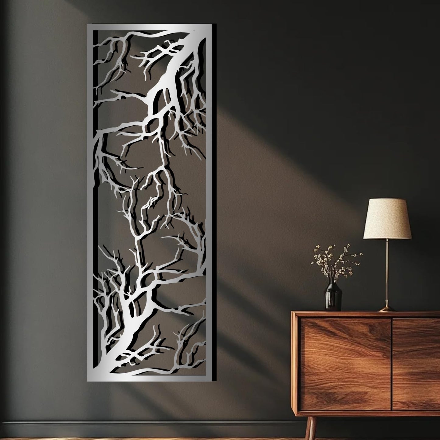 Tree Branch Decor,Metal Tree Branch Wall Art,Metal Tree Branch Wall Decor,Metal Tree Wall Decor,Tree Wall Art,Metal Wall Decor Tree Branches,Home Decor,Living Room Decor (Black, 12x35inch / 31x90cm, metal wall art)