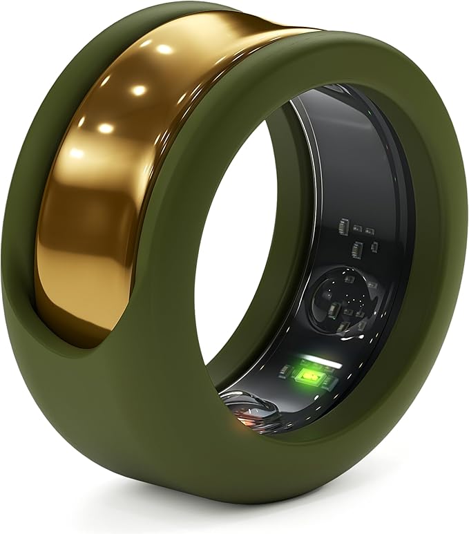 Rinfit Smart Ring Protector - Silicone Ring Enhancer for Active Lifestyle and Gym - StyleFit U.S. Design Patent - Green, Size 8