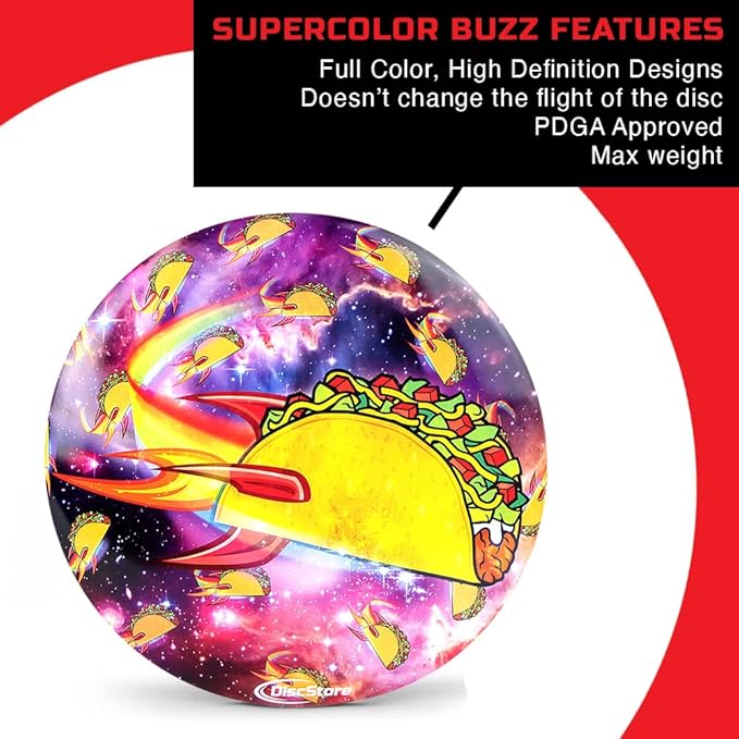 Discraft ESP Buzzz Supercolor Midrange Disc Golf Disc - Custom Design Discraft Discs - Straight Flying and Great for All Skill Levels - Free Mini Marker Included