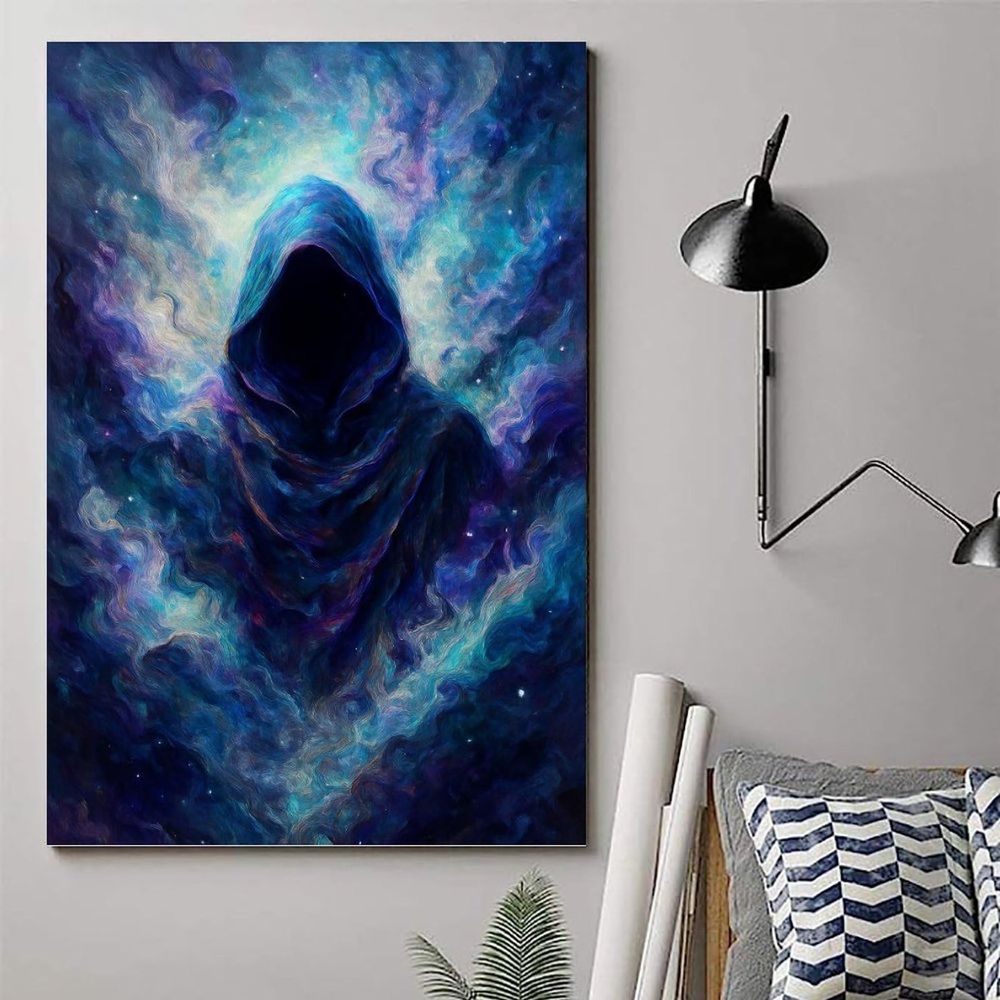 Abstract Art Hooded Silhouette Neon Canvas Wall Art Poster Framed Or Unframed Posters Home Decor Prints for Sitting Room Bedroom Office 12x18inch(30x45cm) Unframe-style-2