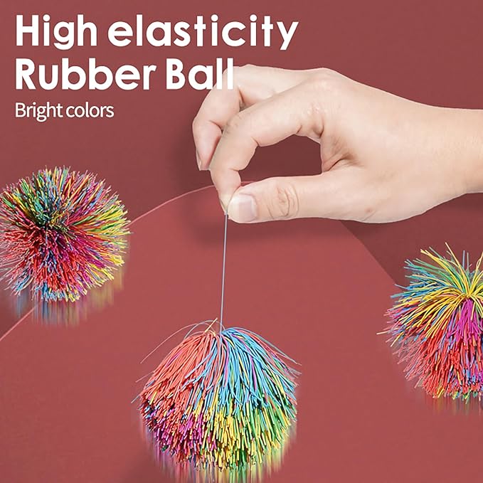 Fun Toss Across Game Toddlers Sensory Toys - Elastic & Soft Fabric Bouncy Paddle & Stringy Ball for Safe Play, Also Works as Flying Disc, Indoor Outdoor Birthday Party Beach Toys Park Backyard Games