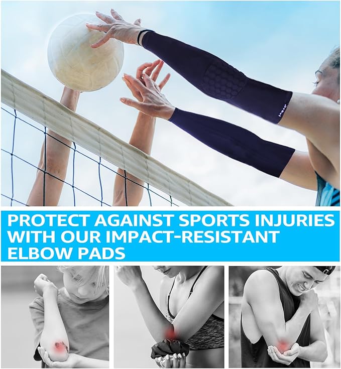 HiRui Elbow Pads for Teenagers Men Women, Elbow Brace Basketball Shooter Sleeves Arm Compression Sleeves