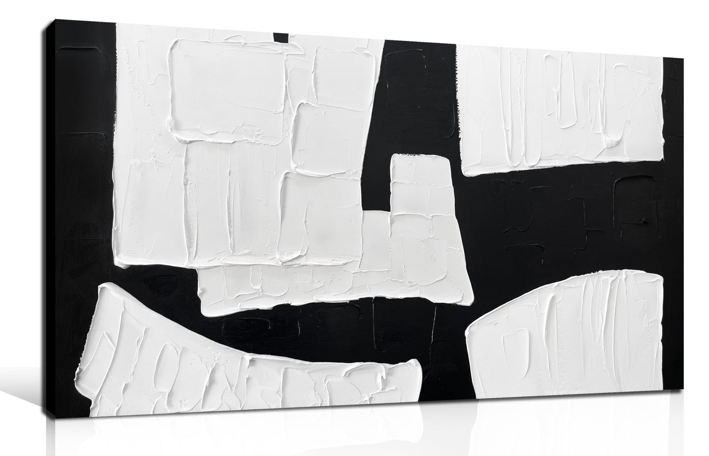 MDHKVPM Abstract Painting Wall Art Bedroom Black and White Canvas Wall Art for Living Room Home Office Wall Decor Ready to Hang 20 x 40 Inch