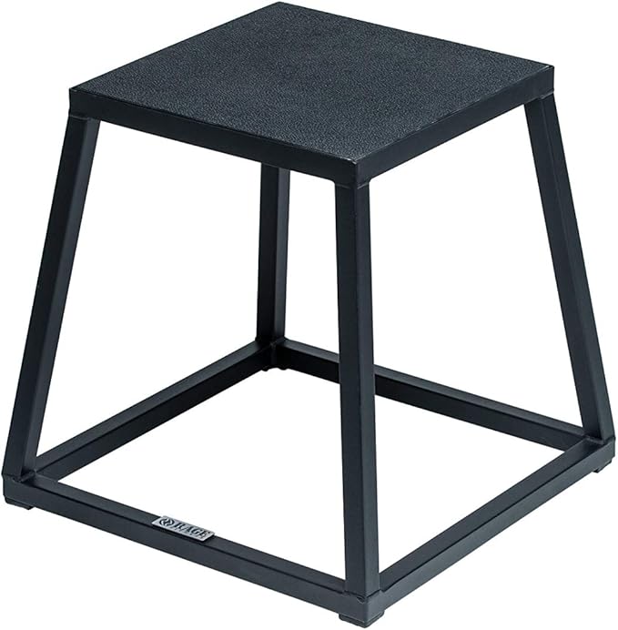 Rage Fitness Steel Plyo Box 12-18-24 Inch High Anti-Slip Pre-Assembled Plyometric Jump Box for Home Gym Conditioning and Strength Training (Sold Individually) Plyometric Platform Step
