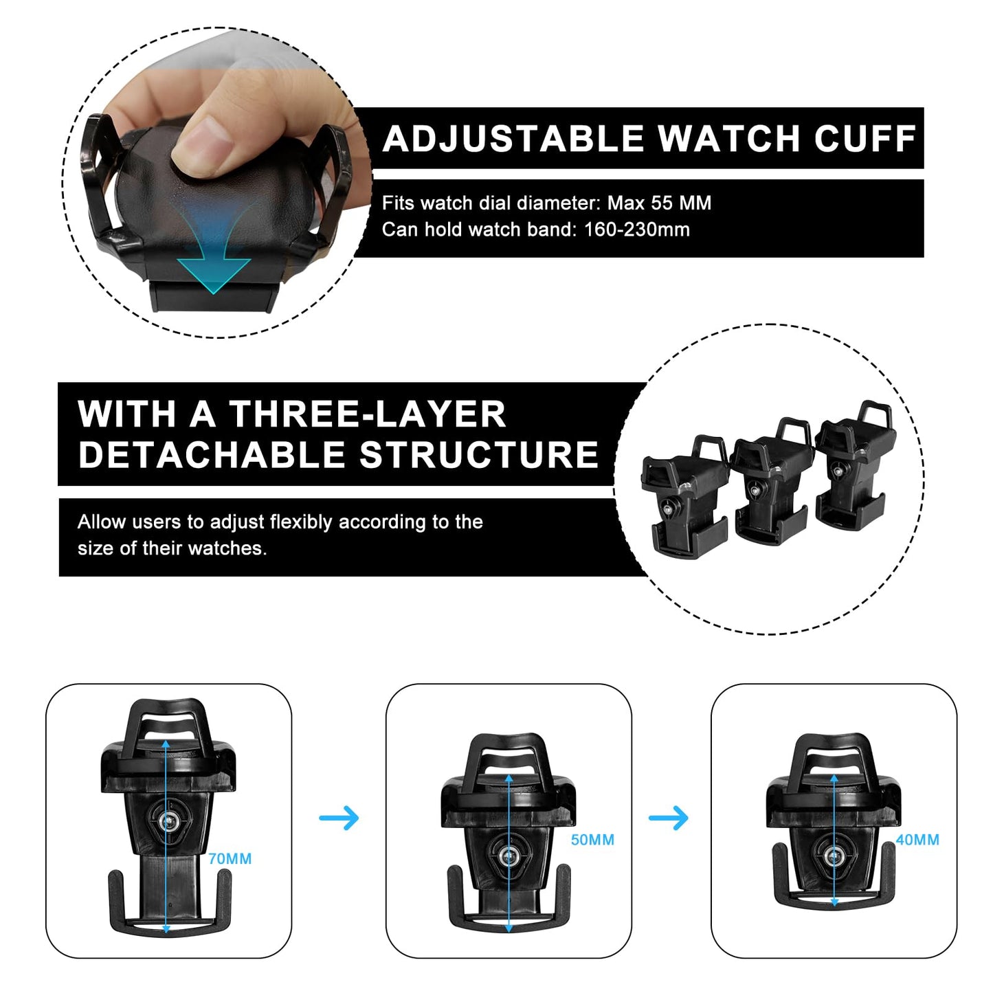 DUKWIN Watch Winder for 12 Automatic Watches, Fingerprint Lock Watch Winders with LCD Touchscreen, Blue LED Light, Remote Control,Adjustable Pillow and Quiet Motor for Universal Watches, 5TPD