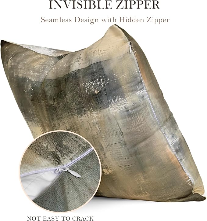 Brown Tan and Gray Throw Pillow Covers,Set of 4 20 x 20 Inch Taupe Modern Art Abstract Painting Home Decor Couch Pillow Covers Neutral Decorative for Sofa Bedroom Living Room
