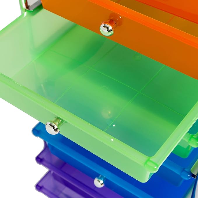 Honey-Can-Do CRT-02214 Rolling Office Organizer, 10-Drawer,Multicolored
