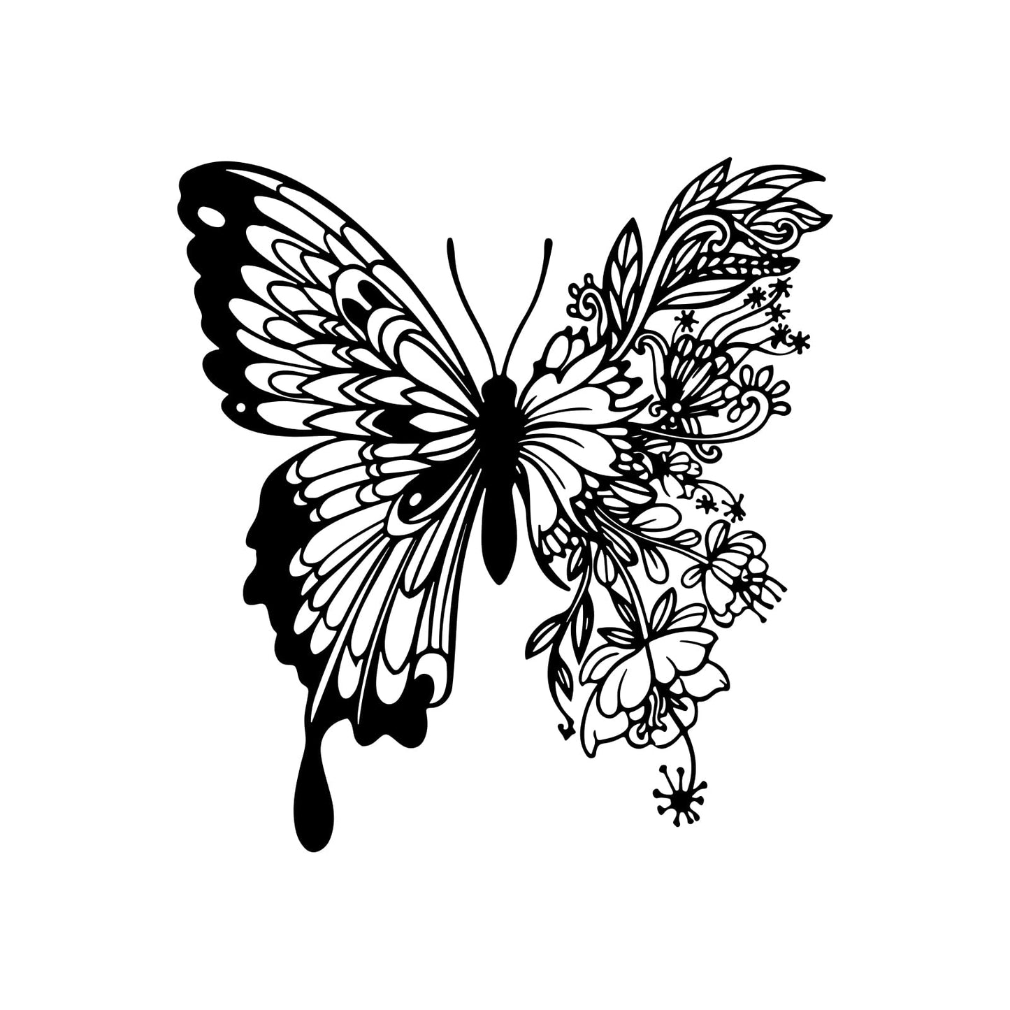 ESTART Metal Butterfly Decoration Wall Art Boho Home Decor Metal Hanging Wall Decor Flower Wall Art for Bedroom Living Room Bathroom Wall Indoor Outdoor Farmhouse
