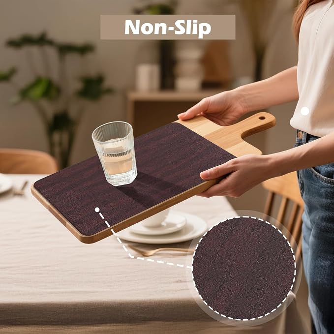 Aofmee Faux Leather Placemats Set of 6 - Waterproof - Wipeable - Washable - Heat Resistant - Anti Slip Stain Resistant Kitchen Dining Table Place Mats, Suitable for Indoor & Outdoor Use, Easy to Clean