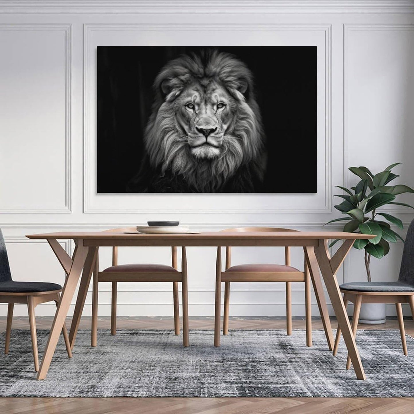 FeoYoed Wall Art Posters Lion Wild Animal African Lion On Black Background Modern Aesthetic Decor Prints for Bedroom Living Room Office with Premium Fade Resistant Canvas 12x18inch(30x45cm)