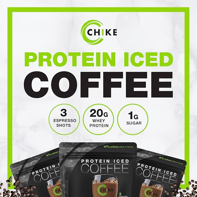 Chike High Protein Iced Coffee Sampler Pack and Triple Shot Bundle, 20 G Protein, 2-3 Shots Espresso, 1 G Sugar, Keto Friendly and Gluten Free, 14 Serving Bag and 6 Sample Packets, 20 Servings