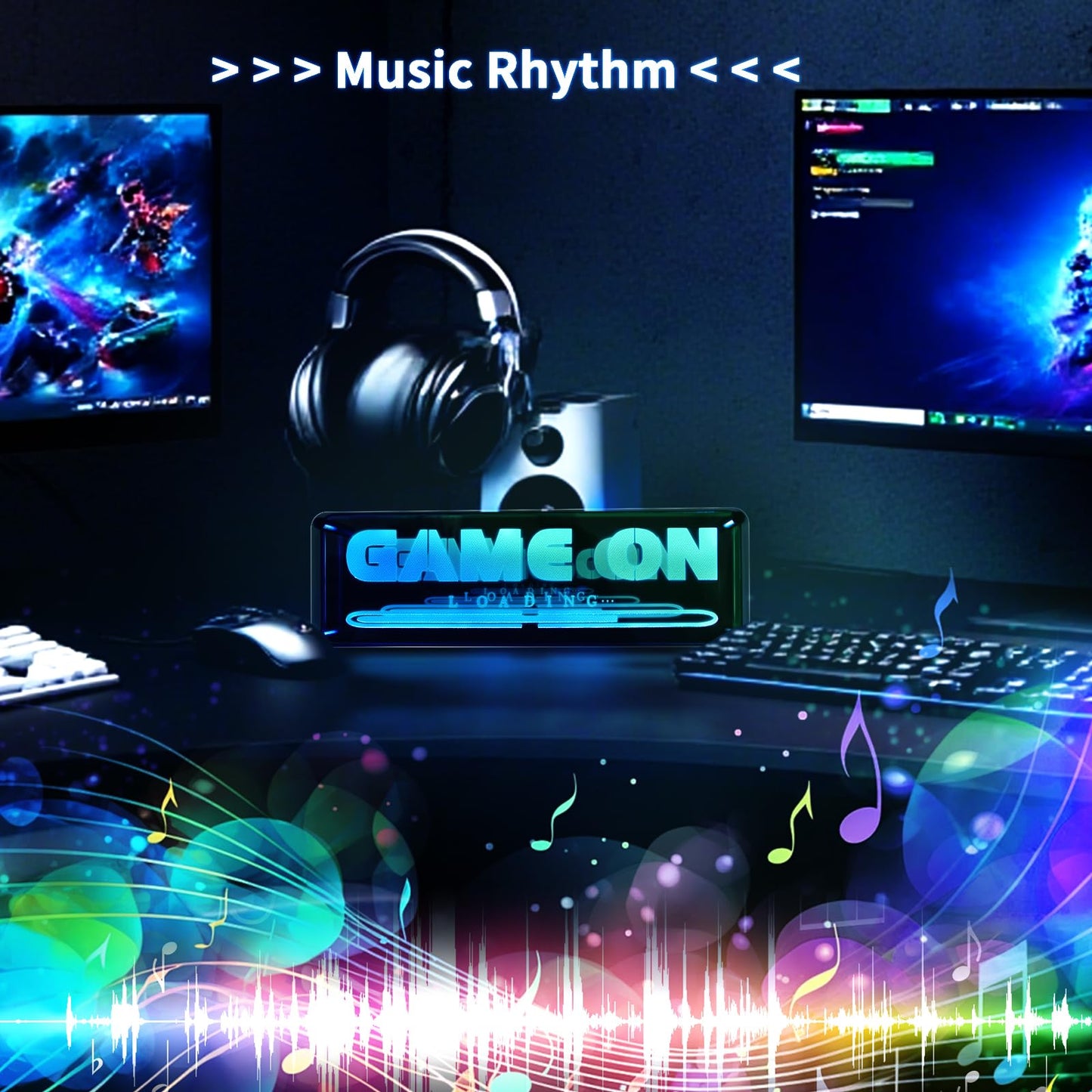 Gaming Neon Sign Game On Neon Lights LED Gamer Room Decor Gaming Desk Accessories for Teen Boy Room | Gamer Gifts for Boys & Kids | Usb Powered, Bluetooth APP Control, Music Sync & 210 Scene Modes