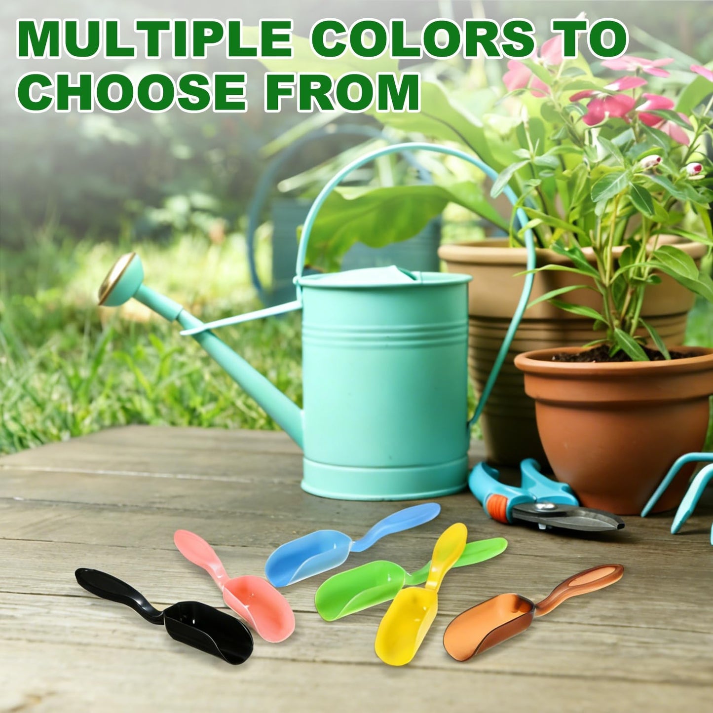 M METERXITY 20-Pack Mini Gardening Shovel Spoons, Plastic Garden Soil Scoops for Cultivation Digging Transplanting/Flower Planting/Plant Succulent, Colorful Small Gardening Tools [Multicolor]