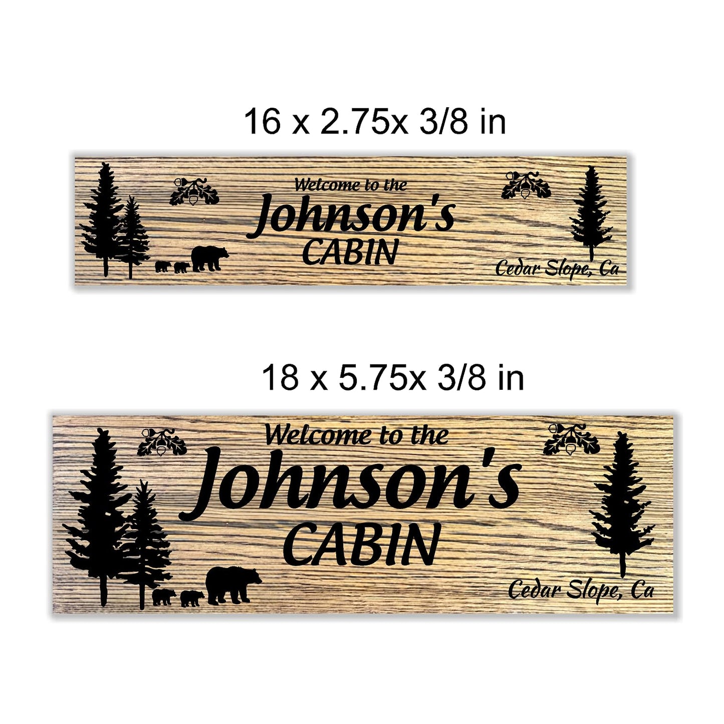 Custom Sign Engraved Solid Wood Oak Sign Perfect for Outdoors or Indoors | Enhancing Any Space With Custom Name Sign | Make's A Great Family Sign Home Signs For Home Decor | Wood Sign (Cabin)