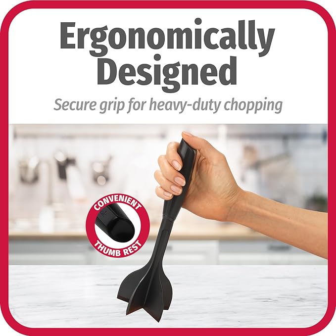 GoodCook Heat-Resistant Nylon Ground Meat Choppers with 5-Blade Heads, Ground Beef and Turkey Mixers and Choppers, Set of 2, Black
